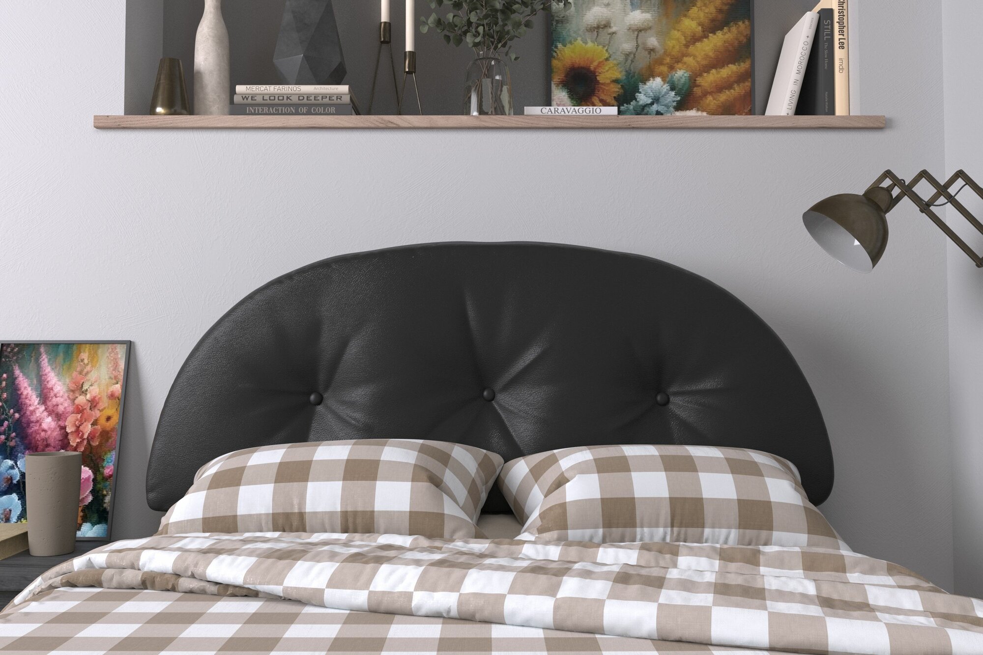 Набивное изголовье-подушка для кровати Mr. Mattress Soft H 90x60 Black