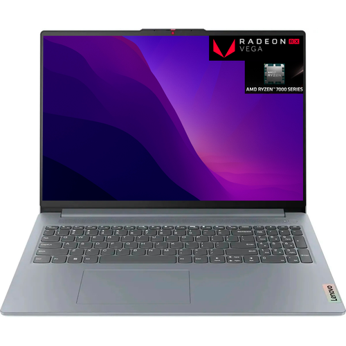 16.0 Ноутбук Lenovo IdeaPad Slim 3 Gen 8, IPS, AMD Ryzen 5 7530U (4.5ГГц), RX Vega 7, RAM 16 ГБ/SSD 512 ГБ, Без OC, Русская раскладка