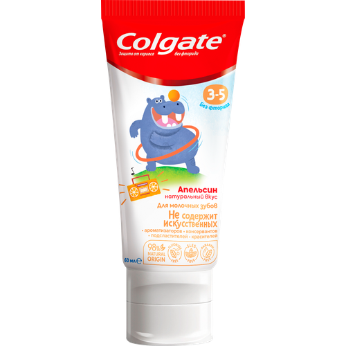 Зубная паста Colgate 3-5 лет без фторида Апельсин 60мл