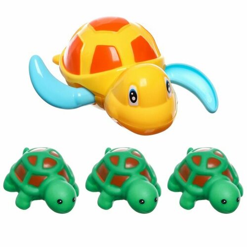 Заводная игрушка для ванны Черепашка с друзьями 4 шт Крошка Я 868₽