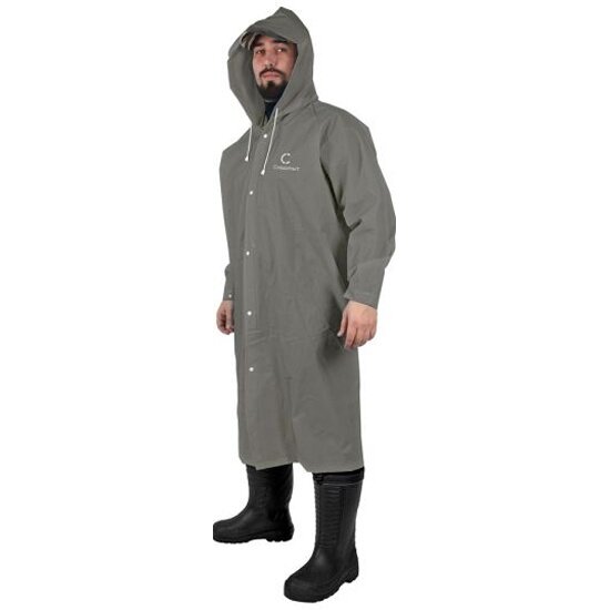 фото Плащ-дождевик Следопыт плотный EVA 68х120 см, с козырьком на капюшоне и чехлом, серый, размер 48-50