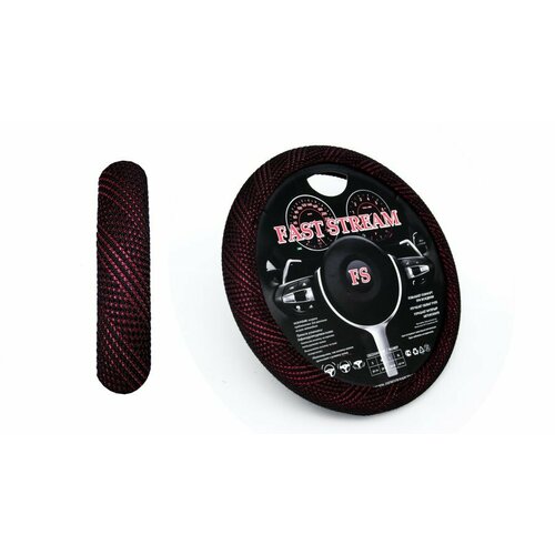 Оплетка руля M 37-38 см с полосками черная