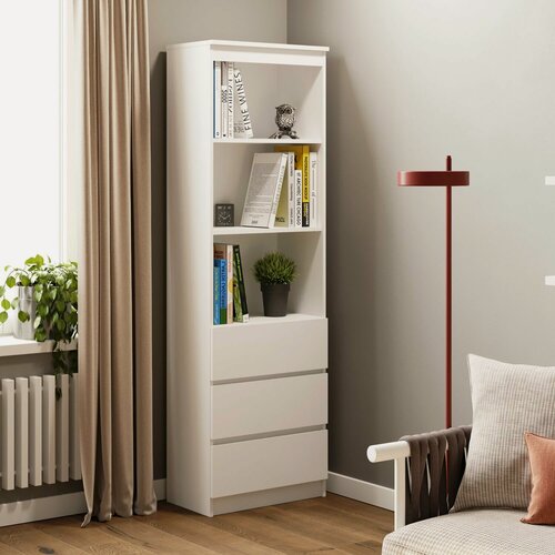 Изображение товара Стеллаж Мори МСТ 600.3 Белый, с ящиками