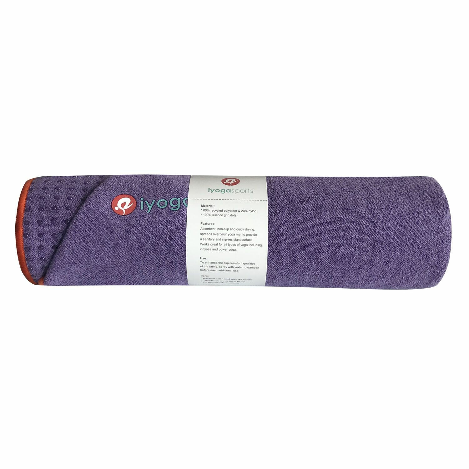 Полотенце для йоги iyogasports, 183*61, фиолетовый
