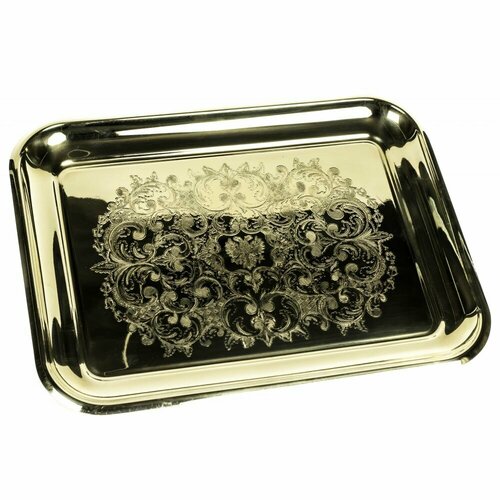 Поднос прямоугольный (полированная латунь)