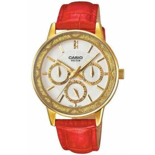 Наручные часы CASIO, красный, золотой