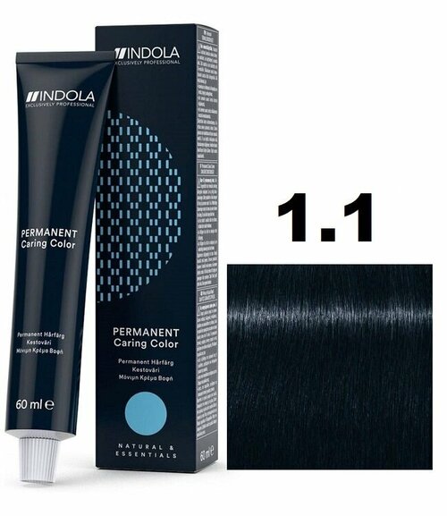 Indola Permanent Caring Color Крем-краска для волос 1/1 иссния-черный 60мл