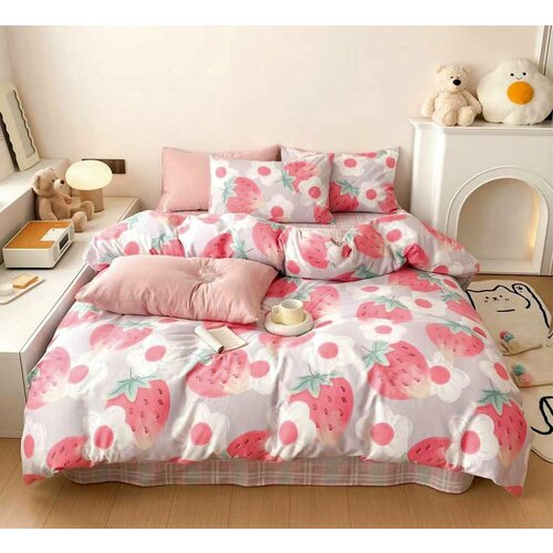 Комплект постельного белья, евро, сатин, 100% хлопок, 2 наволочки