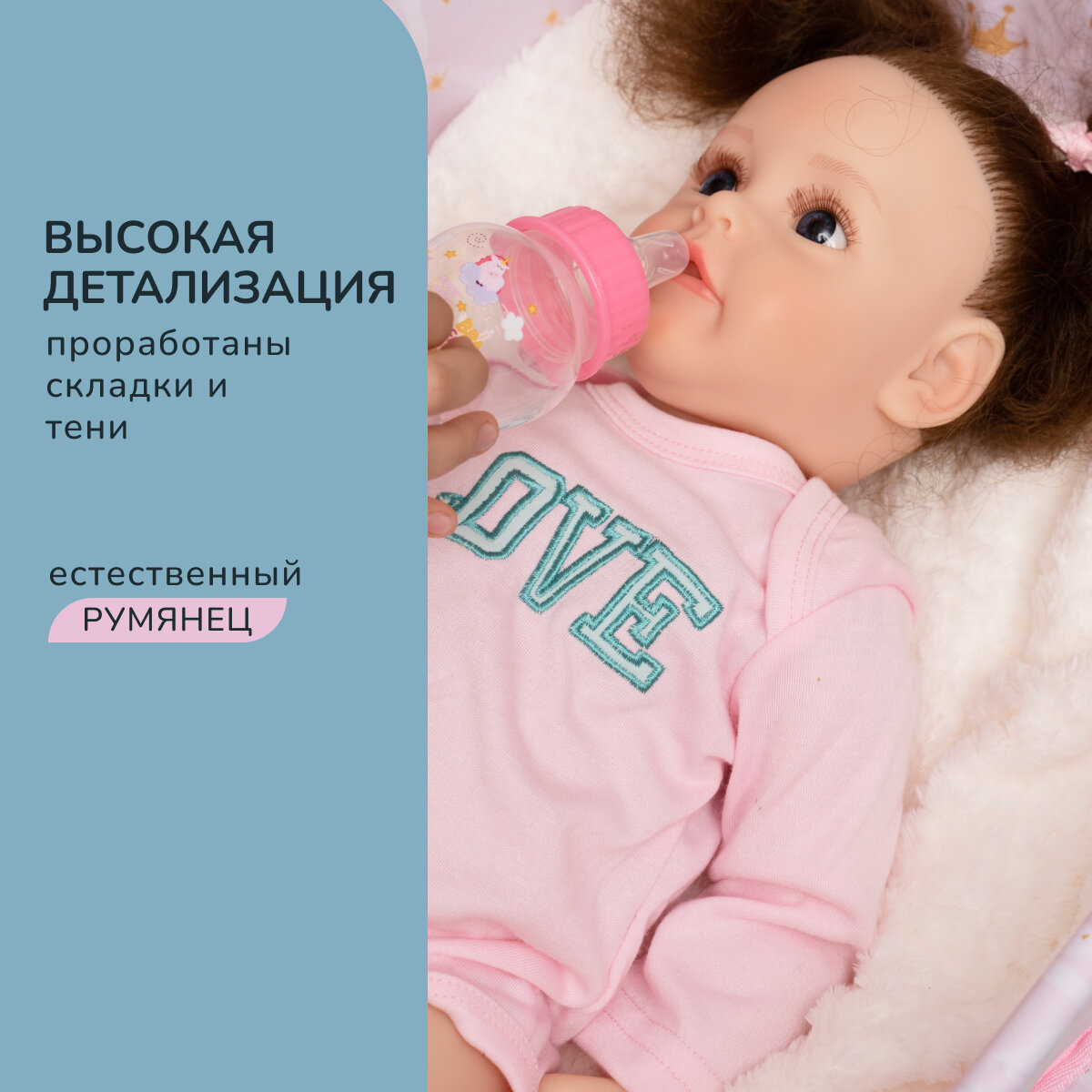Кукла Реборн девочка Кристина силиконовая Игрушка Пупс Подарок для девочки 55 см — фото 1