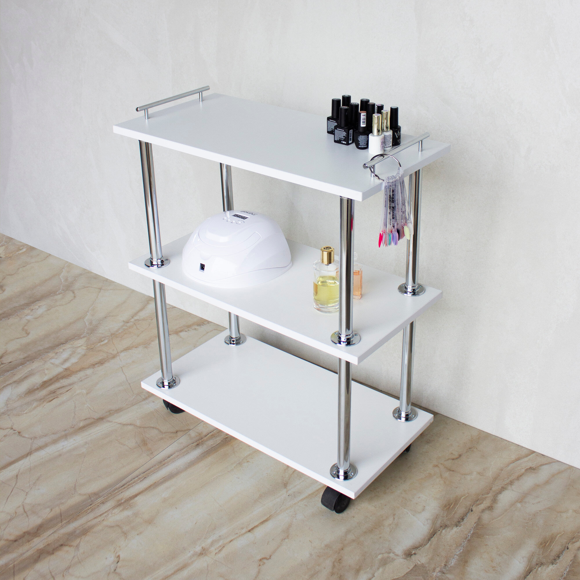 фото Тележка косметологическая белая