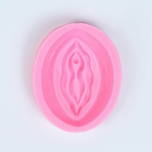 Розовая силиконовая форма в виде вульвы, розовый, 2 штуки