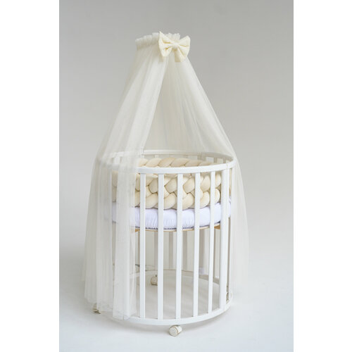 Балдахин на детскую кроватку с бантом цвет Молочный