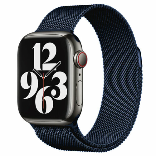 ремешок для apple watch 38 40 41 мм milanese loop металл черный Темно-синий металлический ремешок Milanese Band для Apple Watch 38/40/41 mm