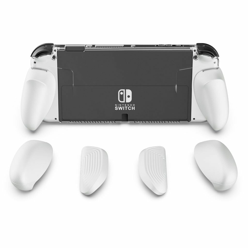 Защитный чехол "GripCase" Skull & Co для Nintendo Switch OLED со сменными рукоятками (3 пары), цвет Белый (White)