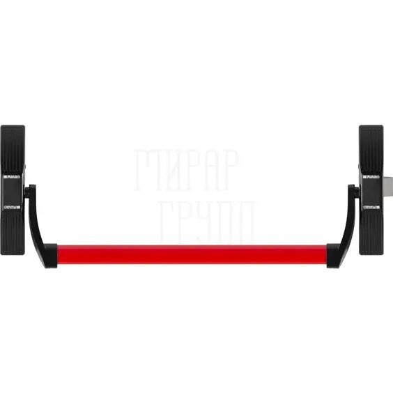 фото Ручка-штанга нажимная Fuaro (Фуаро) с защёлкой 1700В для антипаники накладной для одноствор. и двуствор. дверей черный + красный