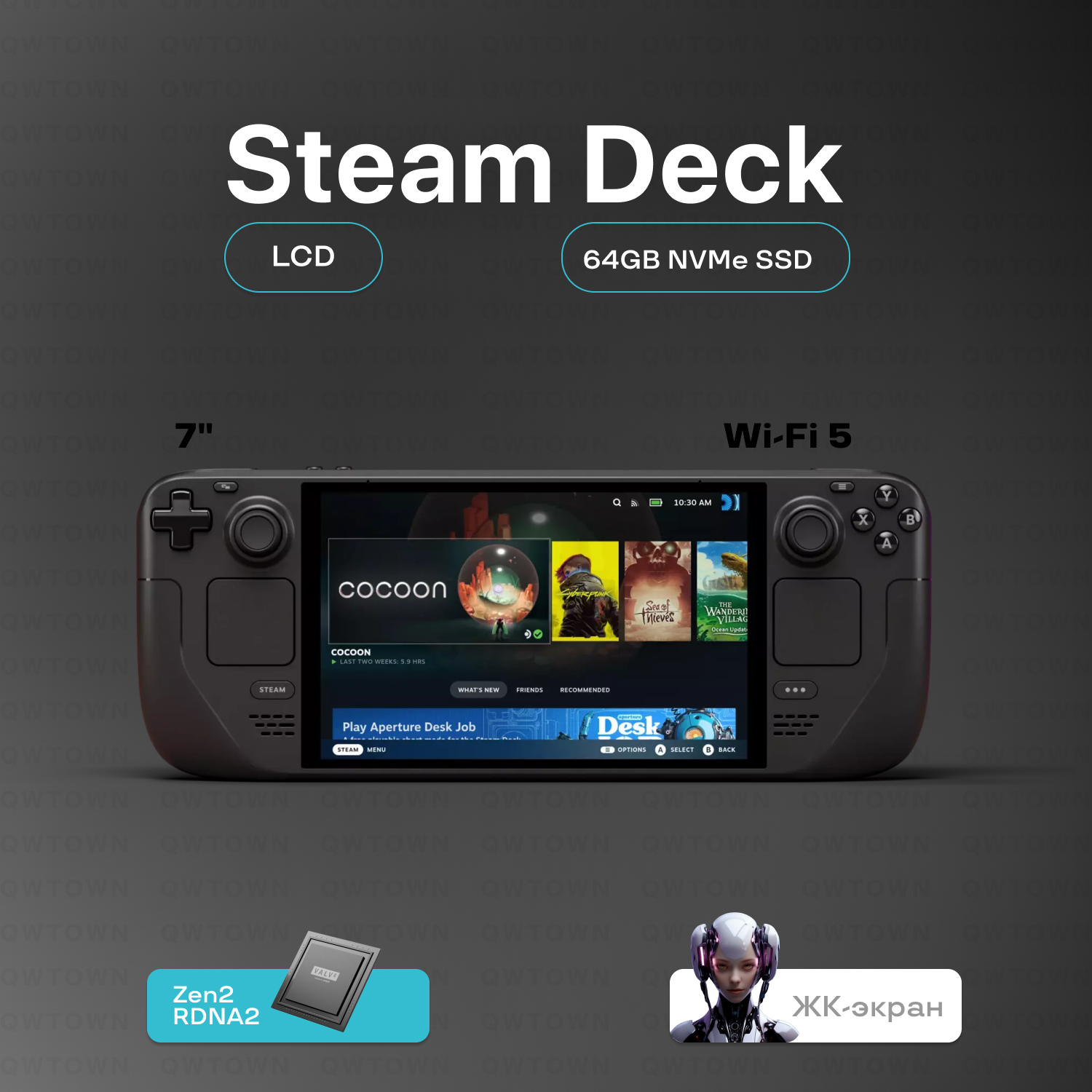 Valve Steam Deck - игровая приставка 64 Гб, черная