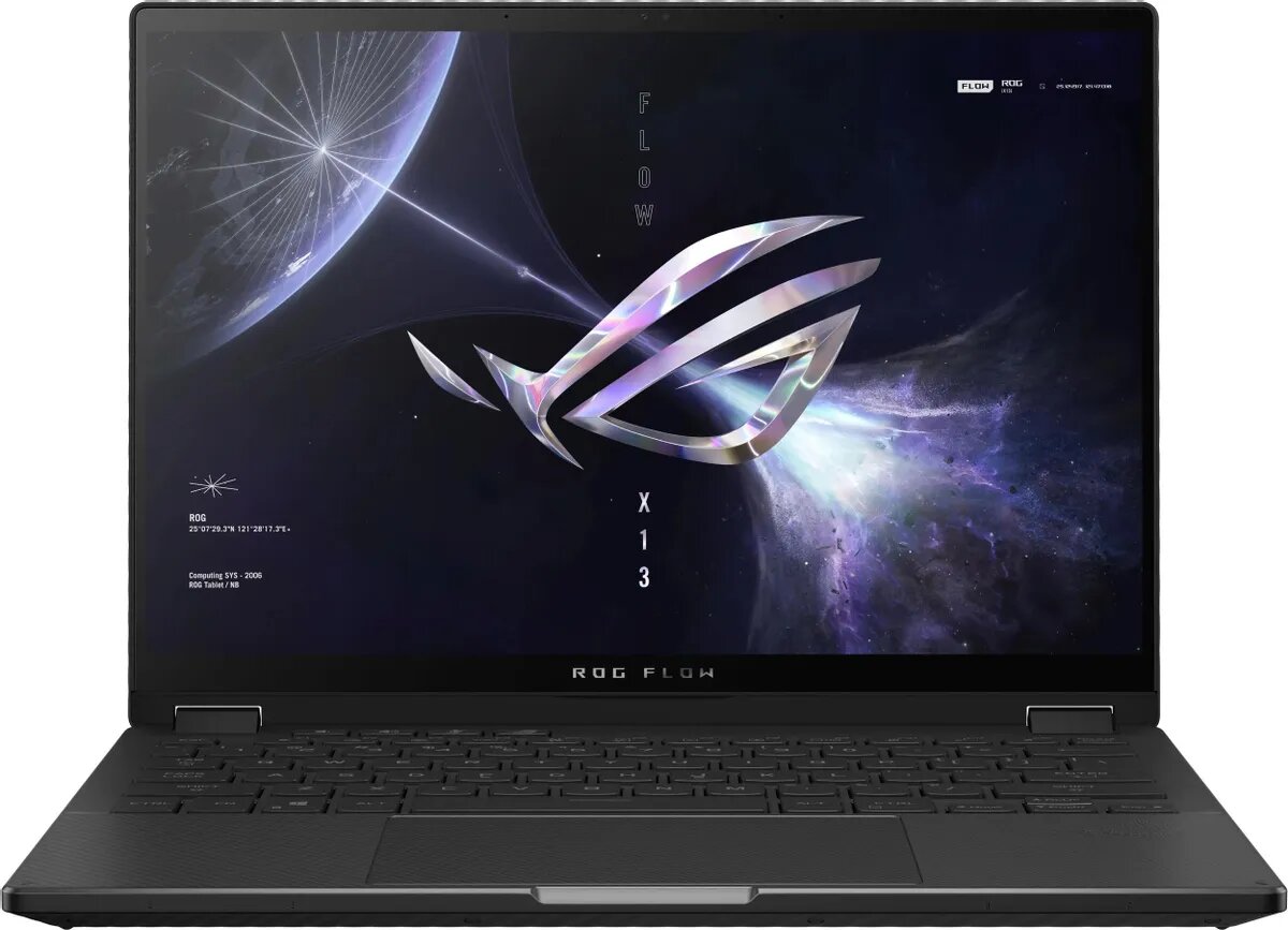 Ноутбук ASUS ROG Flow X13 GV302XV-MU020W 13.4 (2560x1600) IPS 165Гц сенсорный/AMD Ryzen 9 7940HS/16ГБ LPDDR5/1ТБ SSD/GeForce RTX 4060 8ГБ/Win 11 Home черный (90NR0DT1-M001H0)