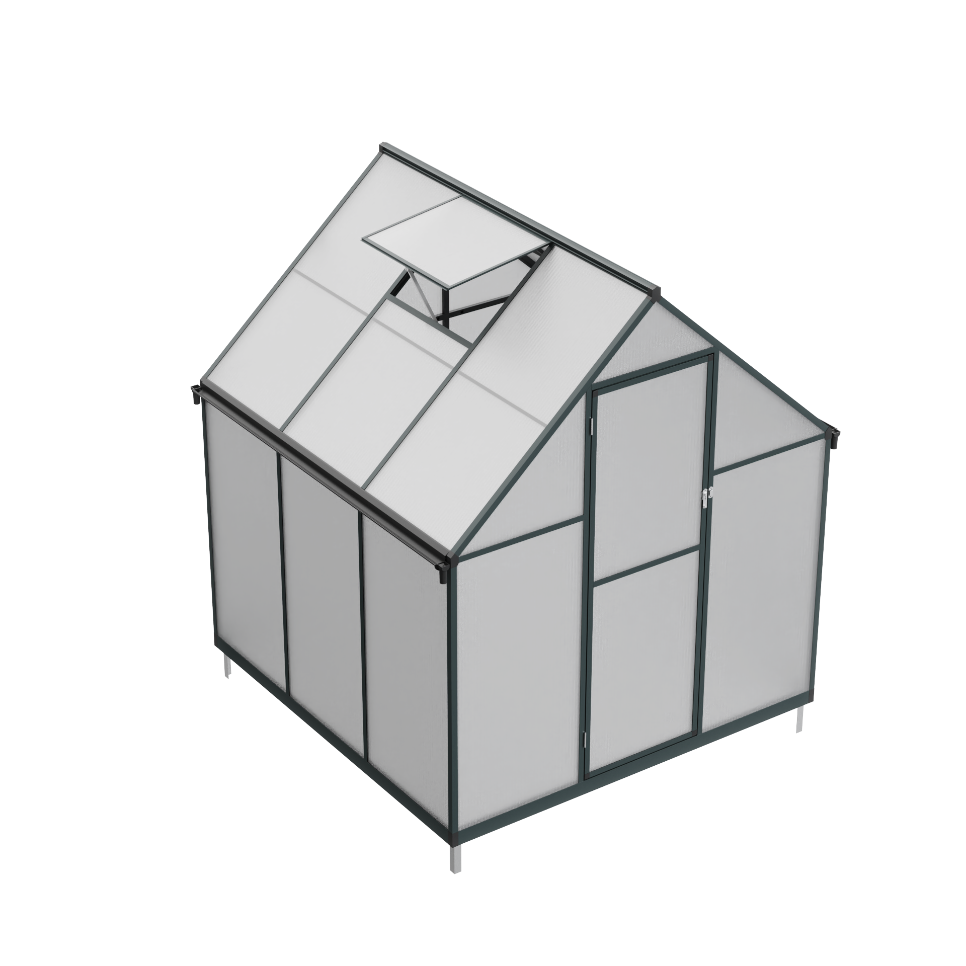 Дачная мини теплица домиком из поликарбоната Klesto GH169, легкосборная (ДхШхВ - 169х178х195 см) - фотография № 10