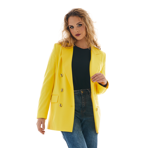 Пиджак LeNeS brand, размер 46, желтый пиджак lenes brand размер 46 бежевый