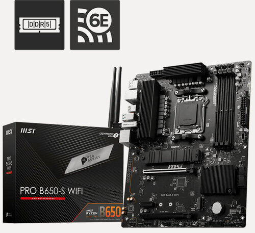 Изображение товара Материнская плата MSI PRO B650-S WIFI (AM5, ATX)