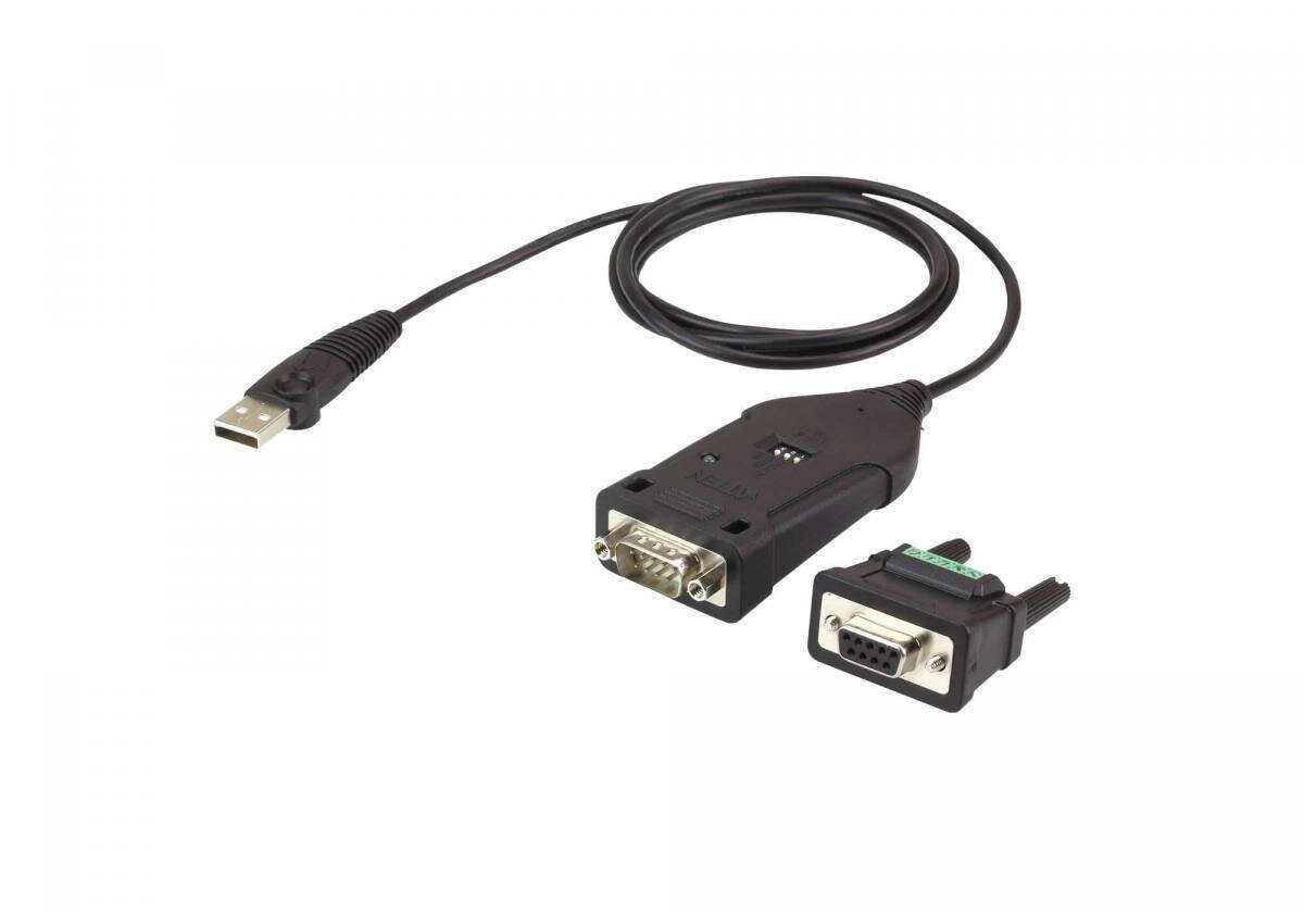 Конвертер, USB<=>RS-422/485, USB B-тип>4xDB9, Female>Male, без Б. П, (USB 2.0; с 1 шнуром A>B Male) ATEN UC485