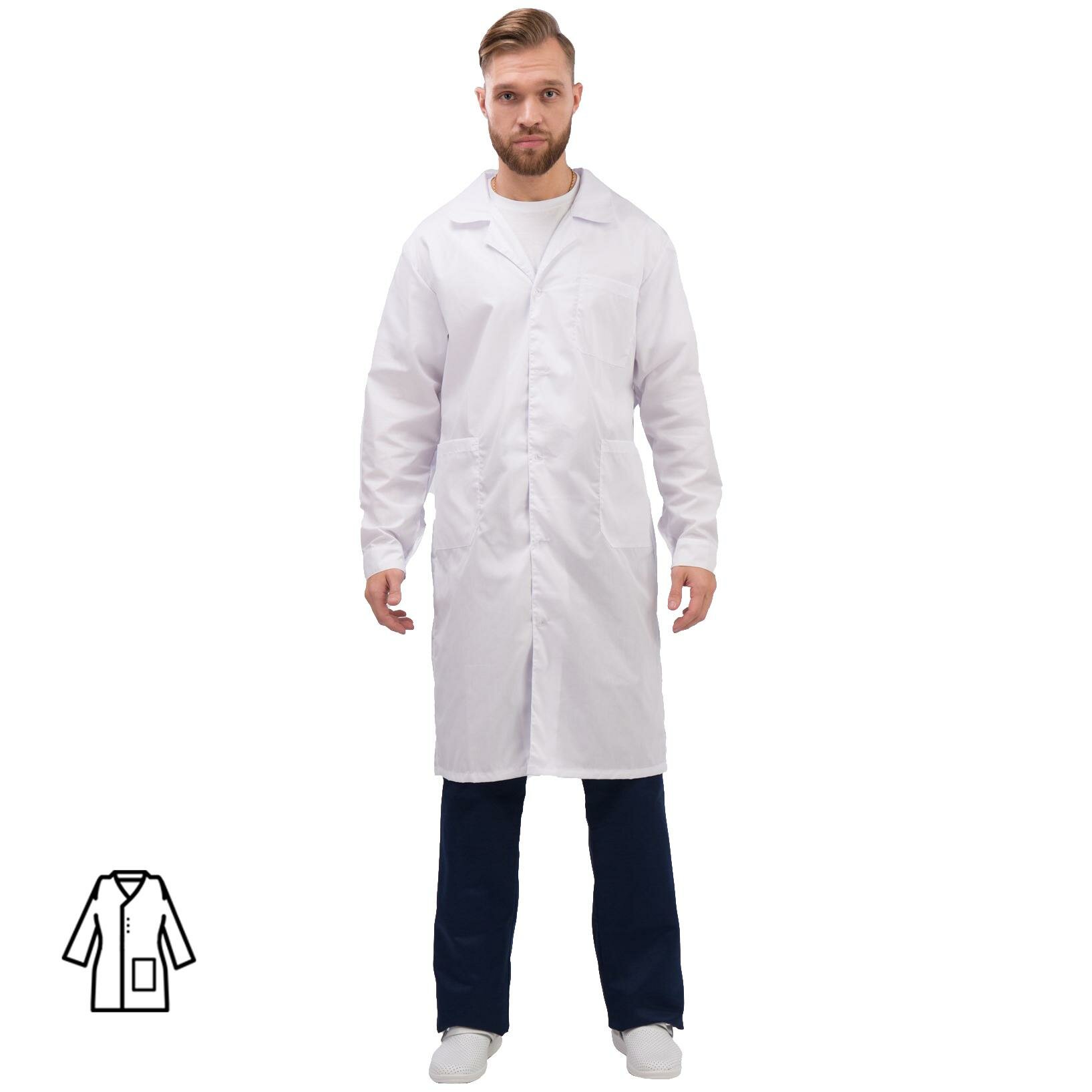 фото Халат медицинский муж. Медик/м04-ХЛ цв.бел. (р.48-50) р.170-176