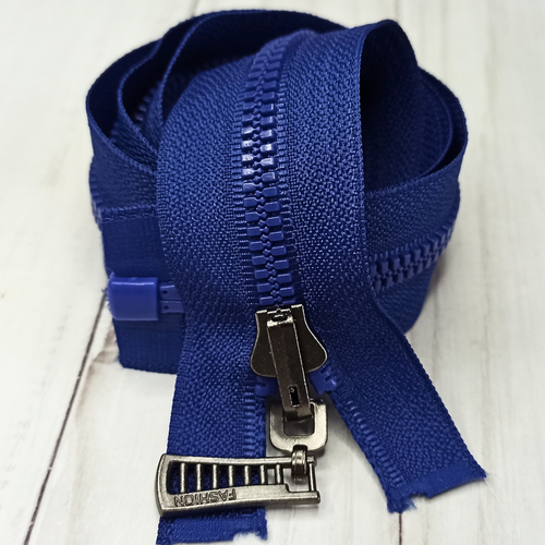 Замок Молния трактор Т5 70см ярко-синяя с реверсивным замком/реверс