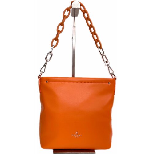 Сумка кросс-боди VEVERS, фактура гладкая, оранжевый