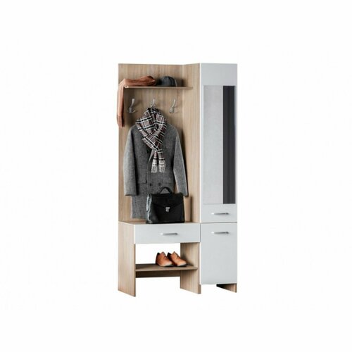 Прихожая Домино-2У - Дуб сонома светлый белый гладкий 8988₽