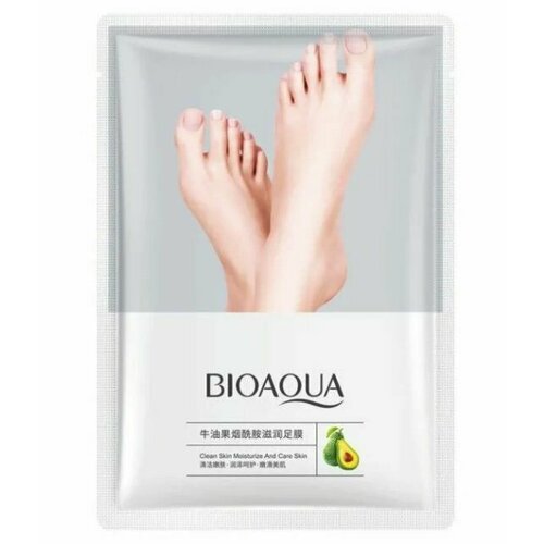 Восстанавливающая маска-носочки для ног с маслом авокадо BIOAQUA увлажняющая маска носочки bioaqua с экстрактами авокадо и ниацинамидом