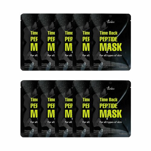 THINKCO Тканевая маска для лица с пептидами Time Back Peptide Mask (10 шт) тканевая маска для лица с пептидами thinkco time back peptide mask 23 мл