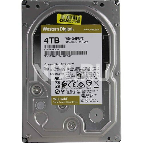 Жесткий диск Western digital Gold 4 Тб WD4003FRYZ