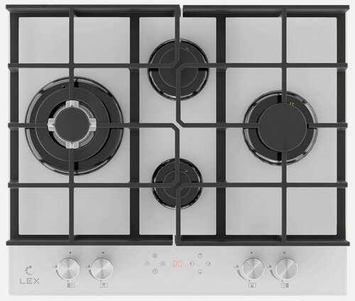 Изображение товара Газовая варочная панель LEX GVG 644 T WH 60 см, 4 конфорки электроподжиг газконтроль, белый