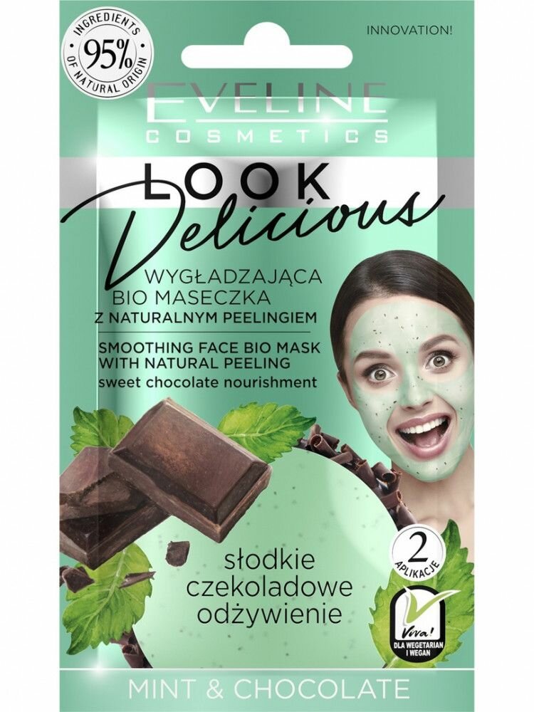 Разглаживающая bio маска со скрабом mint&chocolate look delicious Eveline, 10 мл Еveline - фото №2