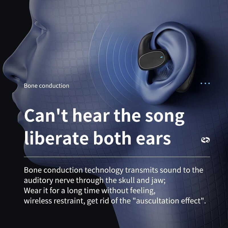 Беспроводные наушники с костной проводимостью Bluetooth, Black — фото 1