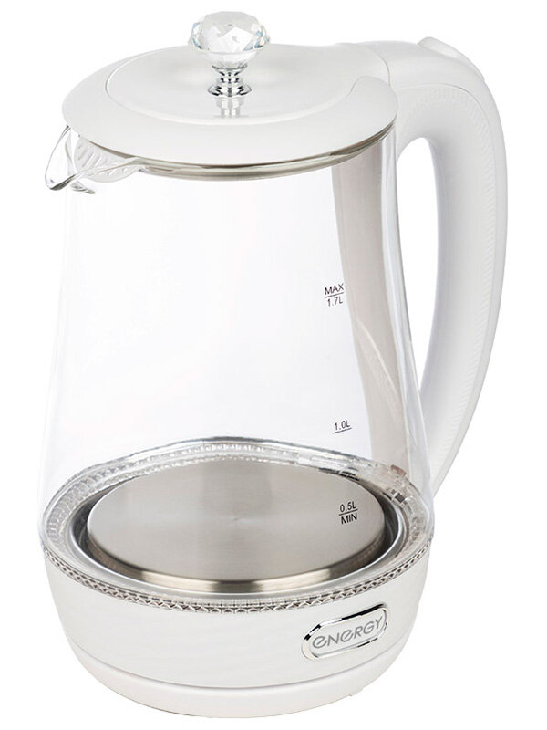 Чайник электрический Energy E-207 1.7л стекло белый (164160)