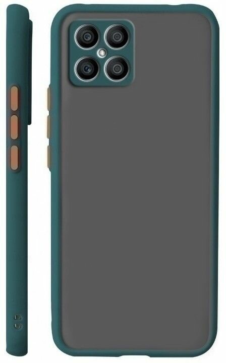 Чехол на Honor X8 4G пластиковый матовый с силиконовой окантовкой зелёный