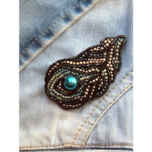 Брошь CRAZY CRYSTAL, голубой, желтый