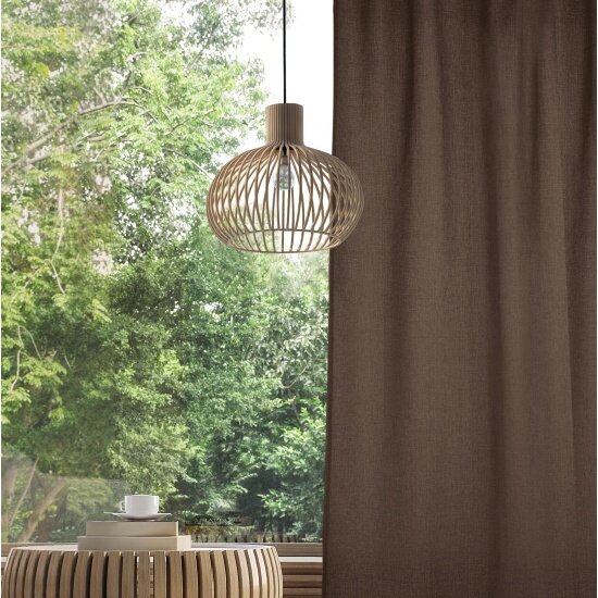 Штора Home & Style рогожка коричневая, 165х280 см - фото №1