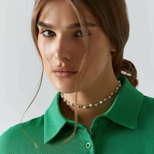 Цепочка 19 см пластикметалл Бусины Pearl 599₽