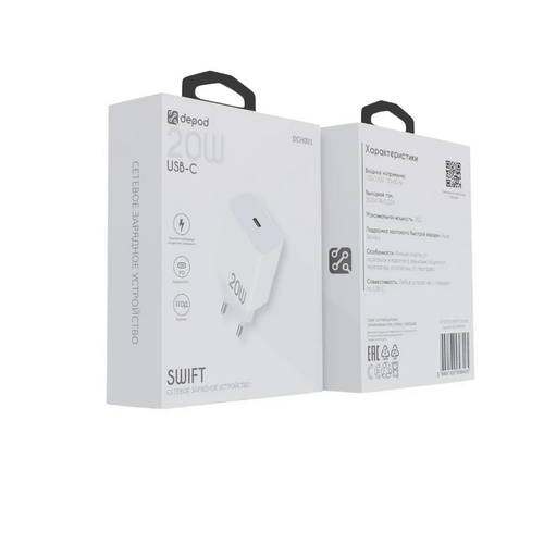 СЗУ блок 3.0A, 20W, 1Type-C Depod DCH-001 White