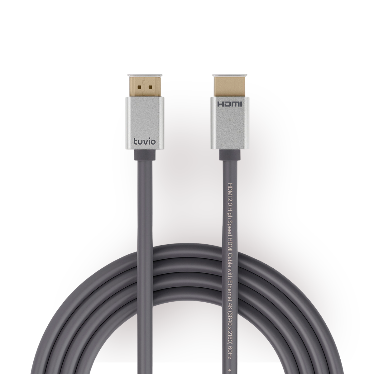 Кабель Tuvio, HDMI 2.0, темно-серый, позолоченные контакты, 1 шт
