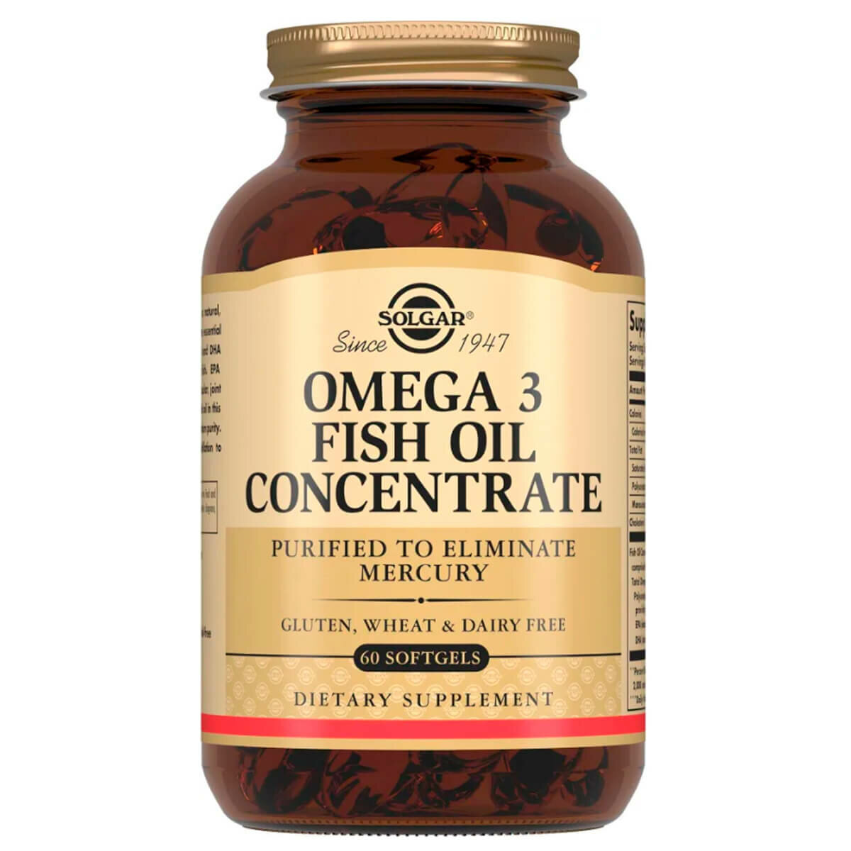 Концентрат рыбьего жира (Omega-3 Fish Oil Concentrate), 60 капсул, Solgar