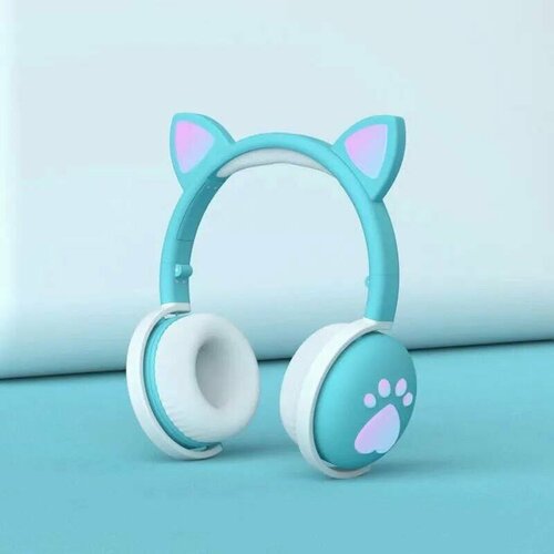 Беспроводные наушники с светящимися кошачьими ушками и лапками с микрофоном для Android iPhone iPad PC Сиреневые 199000₽