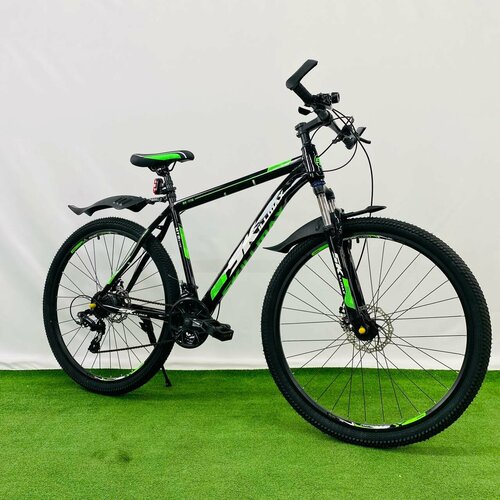 Велосипед SKILLMAX 29 2024 21 рост 170-205 см черный зеленый 23990₽