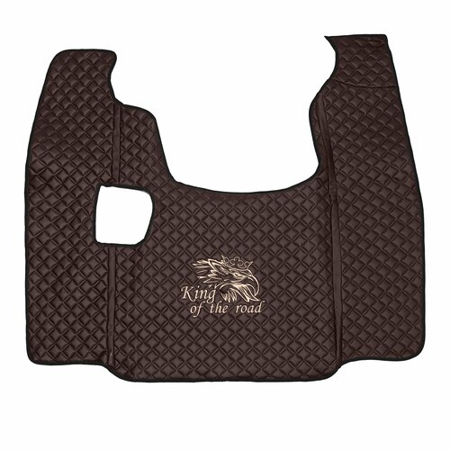 Ковры стеганые для грузовых автомобилей SCANIA 5 серии G механика коричневый цвет с бежевой вышивкой и черным кантом Экокожа - 3шт в комплекте пассажирводительшахта 11800₽