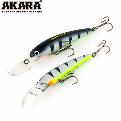 Рыболовная приманка на судака, окуня, щуку Воблер Akara Deep Jeck 90F 90мм. 12г. №A26