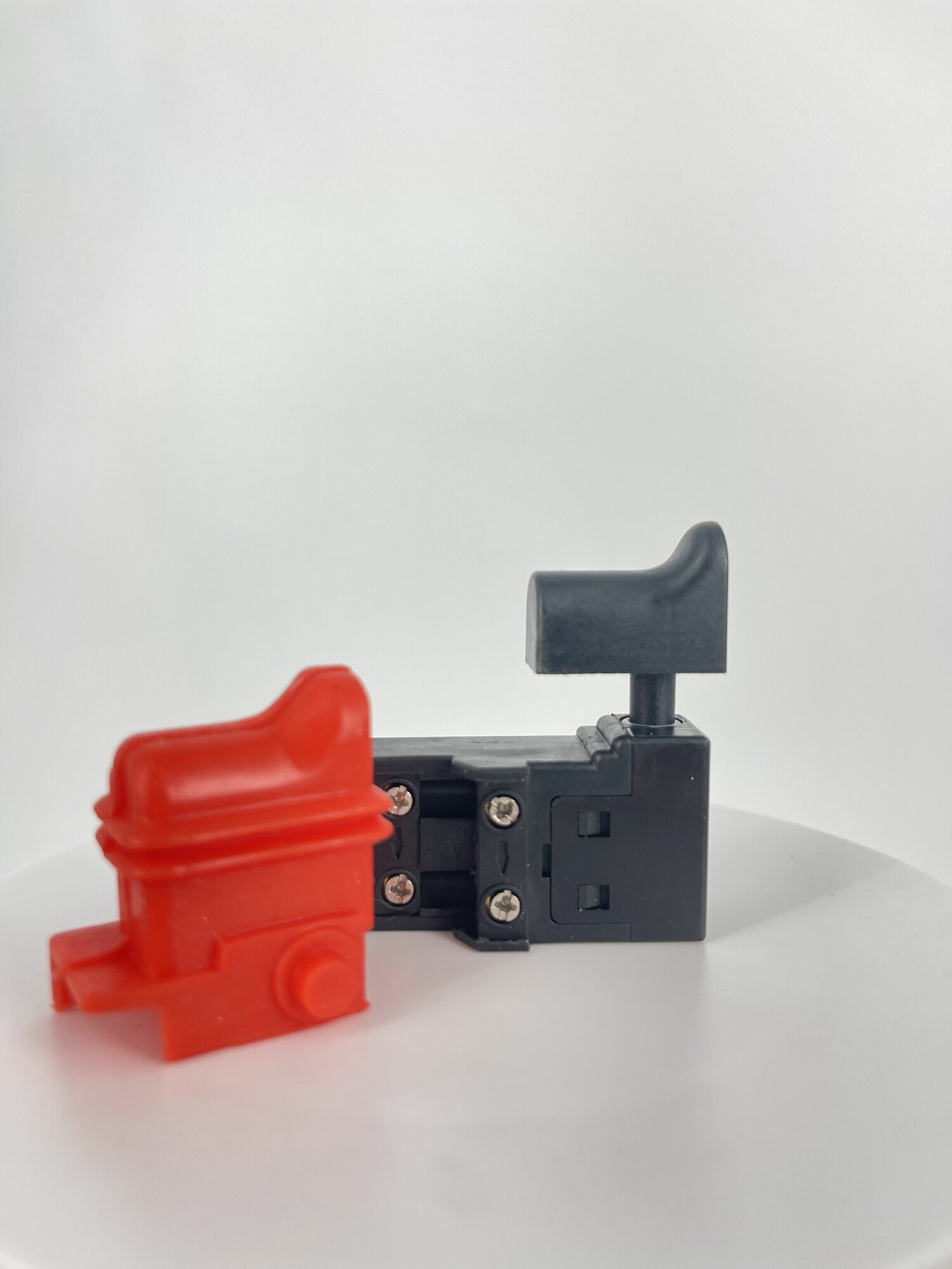 фото Комплект Выключатель (кнопка) и пыльник FA2-6/2W 6(6)A для перфоратора EINHELL BBH 850/950, лобзика Stern, Sturm (RH2565-86), Omax, Союз, Энергомаш и пр. (без фиксатора)