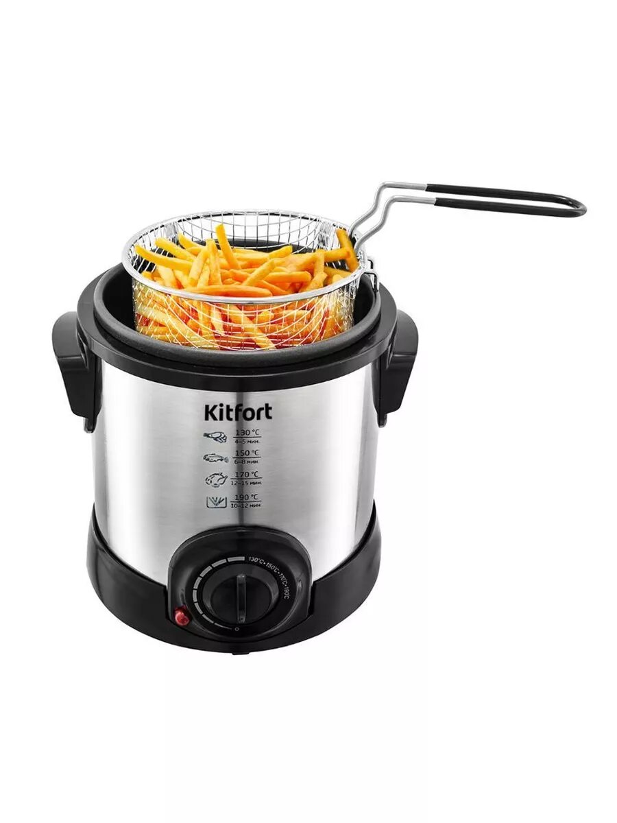 Фритюрница Kitfort KT-2011 серебристый/черный