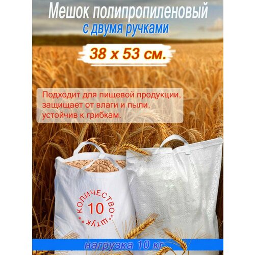Полипропиленовые мешки с двумя ручками 38х53 см 10 шт